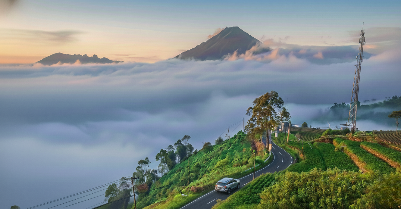 Suasana berkabut Wonosobo Dieng